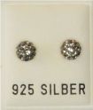 Ohrstecker, black diamond ,  6mm