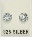 Ohrstecker, Halbkugel, kristall  8mm