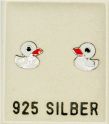 Ohrstecker, Ente, weiss
