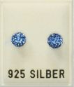 Ohrstecker, Jeansblau,  6mm