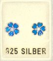 Blte-Strassohrstecker, light blue-kristall ,   ca. 7mm