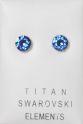 Titanohrstecker mit Swarovski Elements Chaton, safir