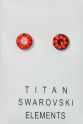 Titanohrstecker mit Swarovski Elements Chaton, light siam