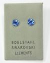 Edelstahlohrstecker mit Swarovski Elements, Chaton, safir