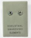 Edelstahlohrstecker mit Swarovski Elements, Chaton, black diamond