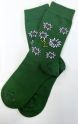 Trachtensocken, Made in Italy, Edelwei, dunkelgrn