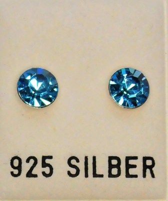 Ohrstecker, Ø 6mm, aquamarine