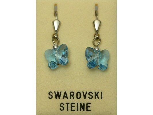 Ohrhänger mit Swarovski-Elements, Schmetterling bleu