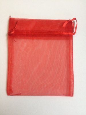 10 x Organza-Geschenksäckchen, rot