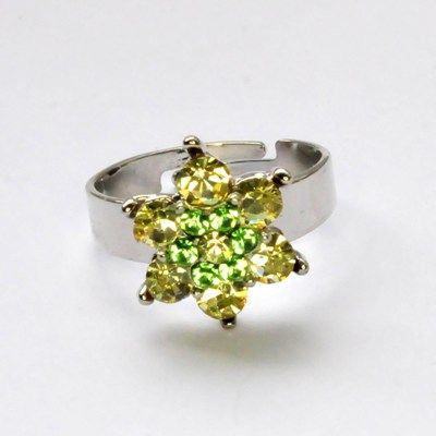 Fingerring mit Swarovski-Elements, jonquill/peridot