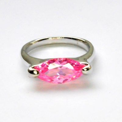 Fingerring mit Zirkonia, light rose, 3 Größen