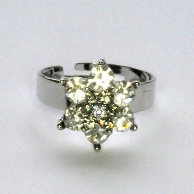 Fingerring mit Swarovski-Elements, kristall/black diamond
