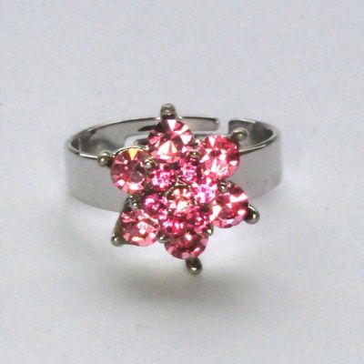 Fingerring mit Swarovski-Elements, light rose/rose