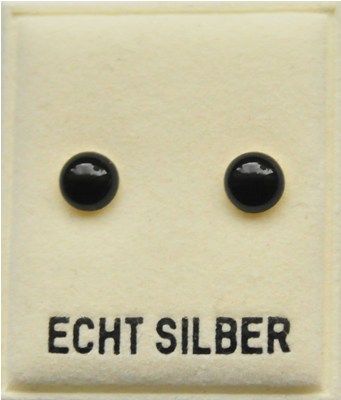 Ohrstecker, schwarz emailliert, Ø ca. 5mm