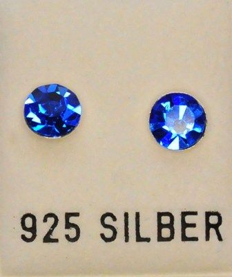 Ohrstecker, Ø 6mm, safir