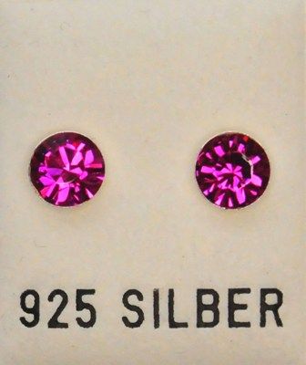 Ohrstecker, Ø 6mm, fuchsia