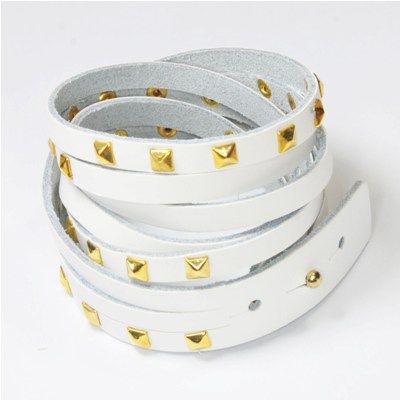 Wickelarmband mit Nieten, weiss