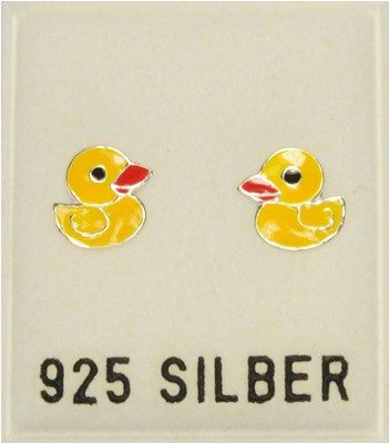 Ohrstecker, Ente, gelb