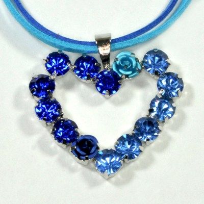 2-reihige Velourkette aqua-light safir