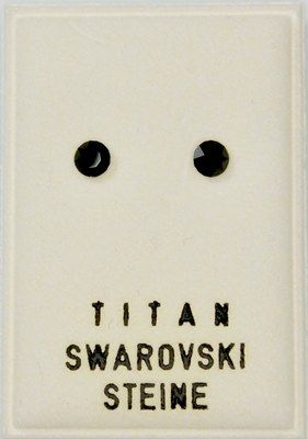 Titanohrstecker mit Swarovski Elements Chaton, jet ( schwarz )