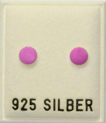 Ohrstecker, rosa emailliert, Ø ca. 5mm