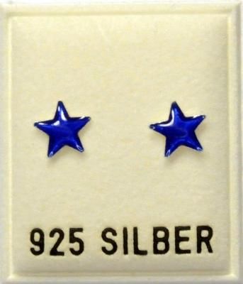 Ohrstecker Stern, blau emailliert