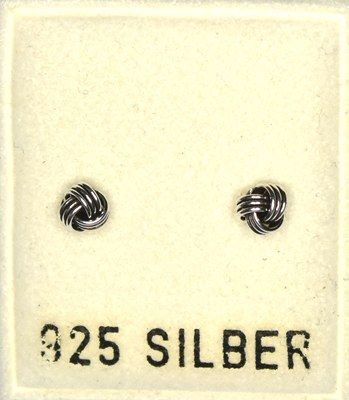 Ohrstecker Knoten 4mm altsilber