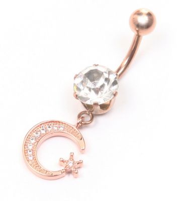 Edelstahl-Piercing, Mond rosegold