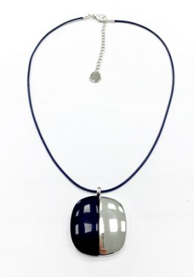 Kette, kurz, blau-rhodium