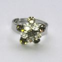 Fingerring mit Swarovski-Elements, kristall/black diamond