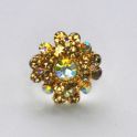 Fingerring mit Swarovski-Elements, l. col. topaz/kristall ab