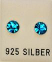 Ohrstecker, Ø 6mm, blue zircon