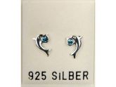 Ohrstecker, Delfin mit Swarovski-Elements, aqua