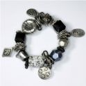 Armband elastisch mit Acryl + Metallkomponenten