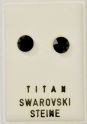 Titanohrstecker mit Swarovski Elements Chaton, jet ( schwarz )