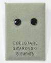 Edelstahlohrstecker mit Swarovski Elements, Chaton, jet