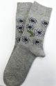 Trachtensocken, Made in Italy, Edelweiß, grau